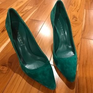 Casadei Emerald Green Suede Gems